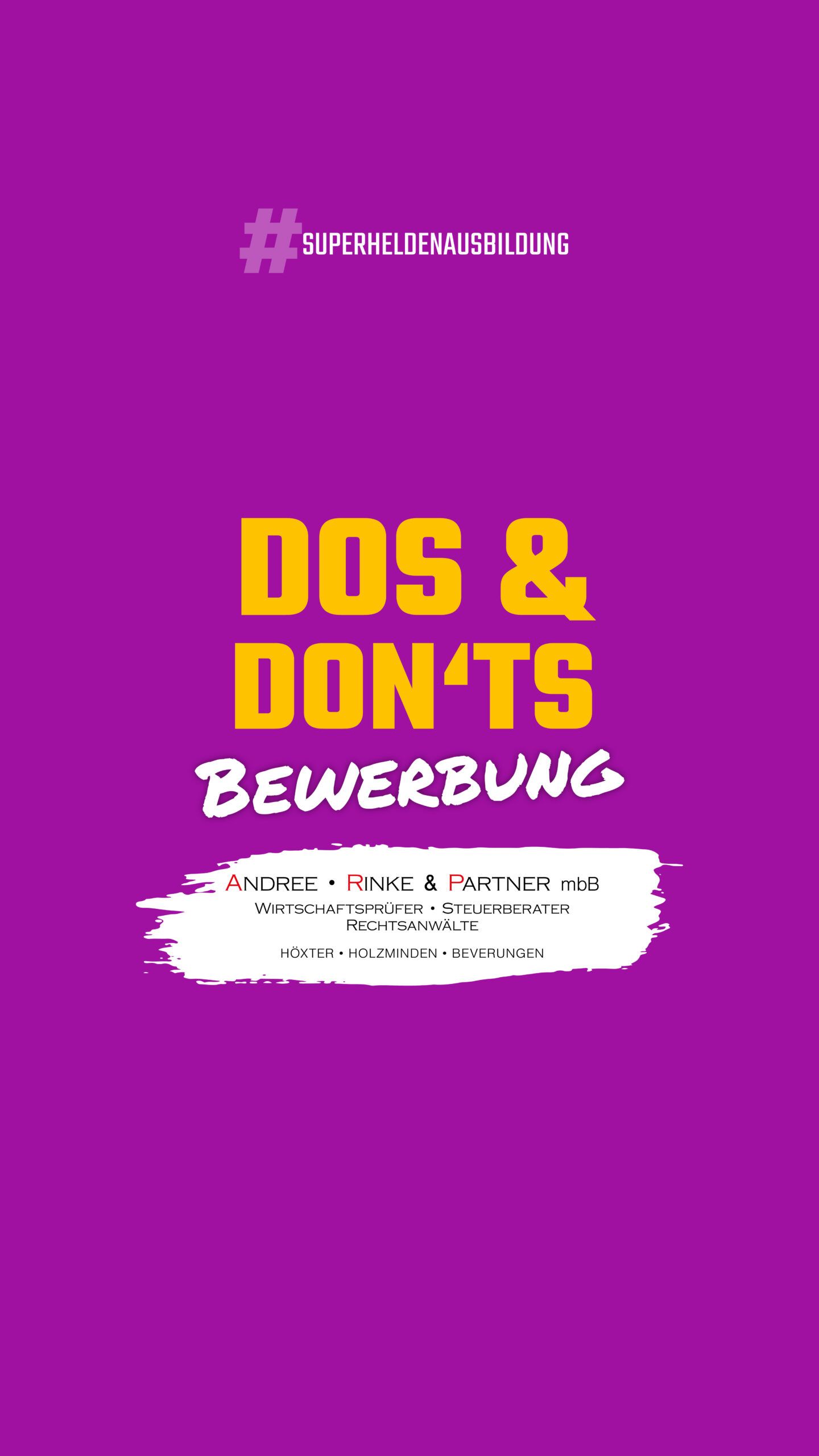 DOS & DONT`S Bewerbung – Andree, Rinke und Partner