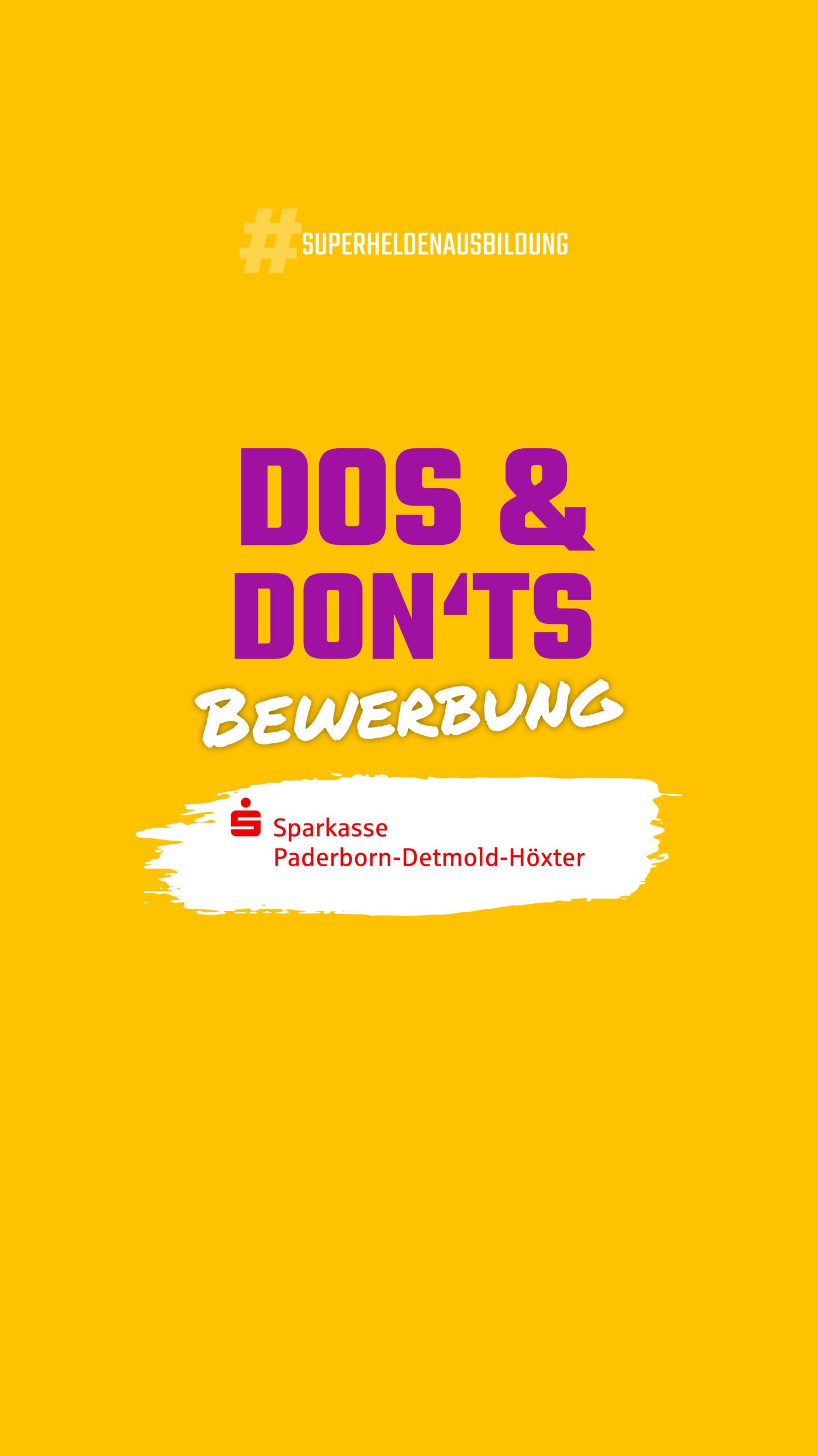 DOS & DONT´S Bewerbung – Sparkasse Paderborn
